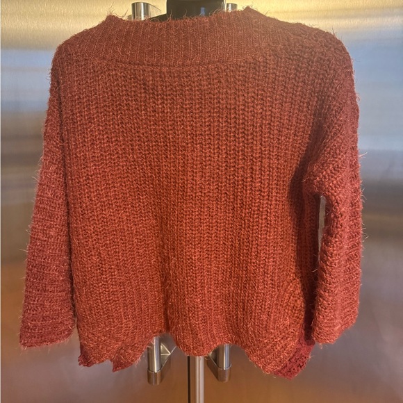 Women's Warm Rust Knit Sweater - Picture 2 of 10